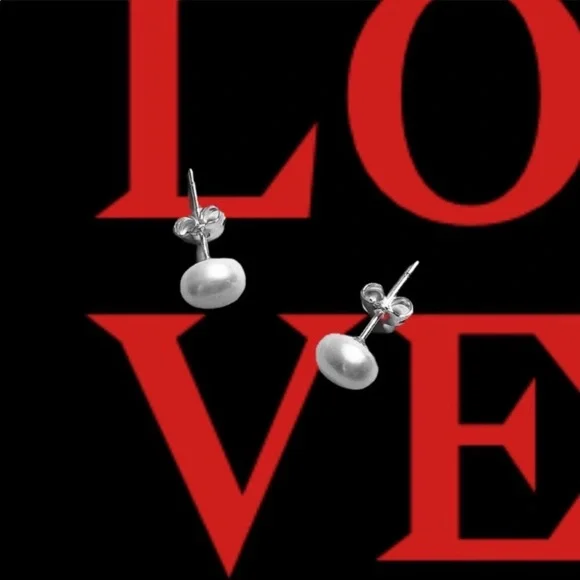 Stud Earrings 7-8 mm Sterling Silver 925 Tiny Pearl Akoya Jewelry Gift for Her - Picture 4 of 9